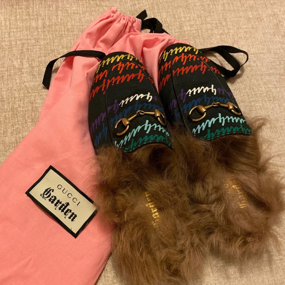 GUCCI GARDEN FUR LOAFERS